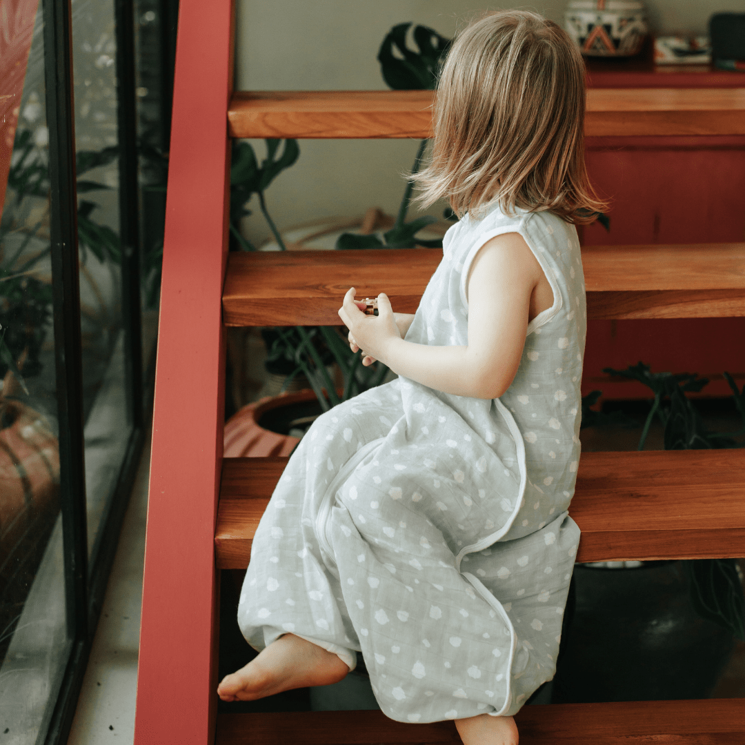 Sacco nanna in mussola con piedi 0.5 TOG | Pois Menta