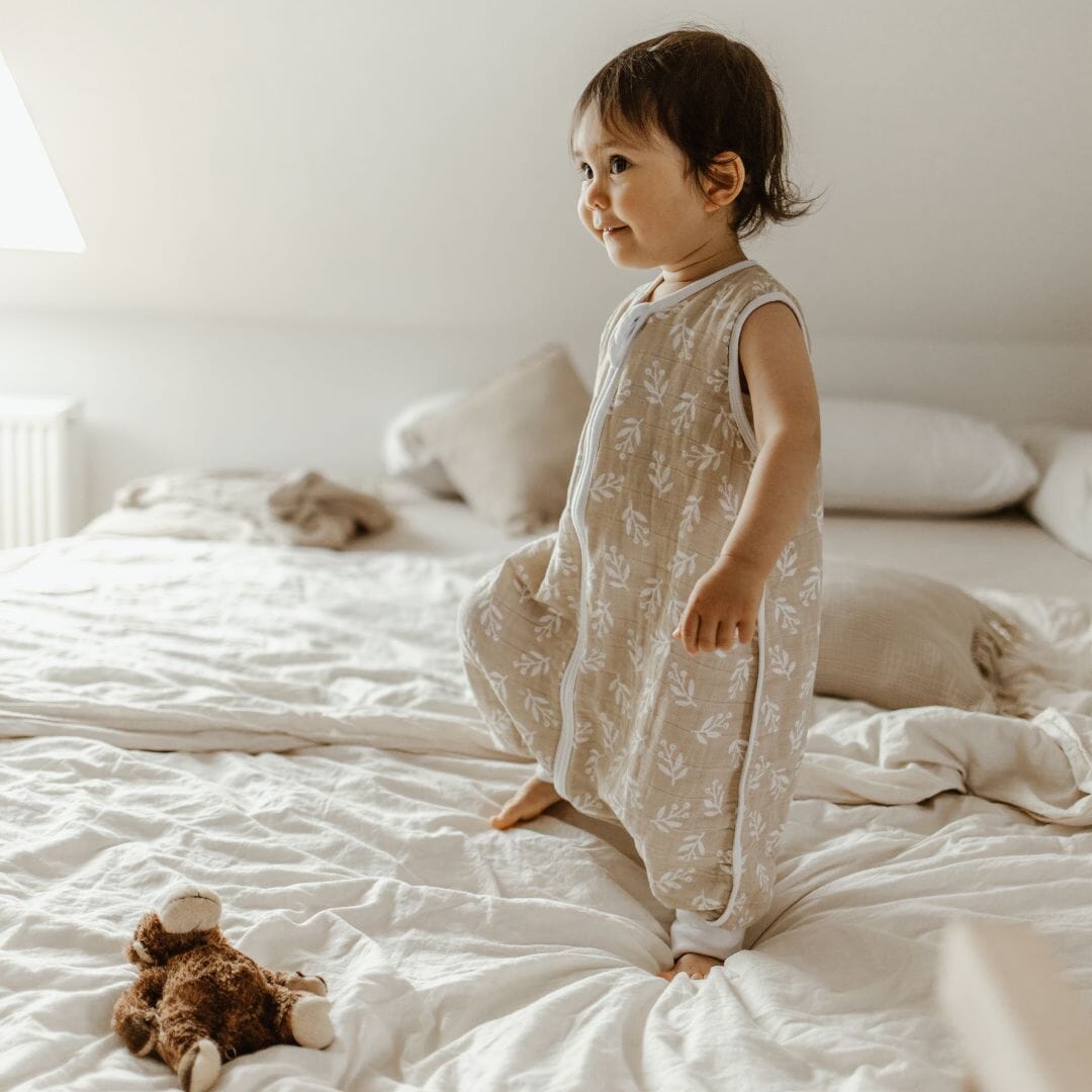 Sacco nanna in mussola con piedi 0.5 TOG | Floreale Sabbia