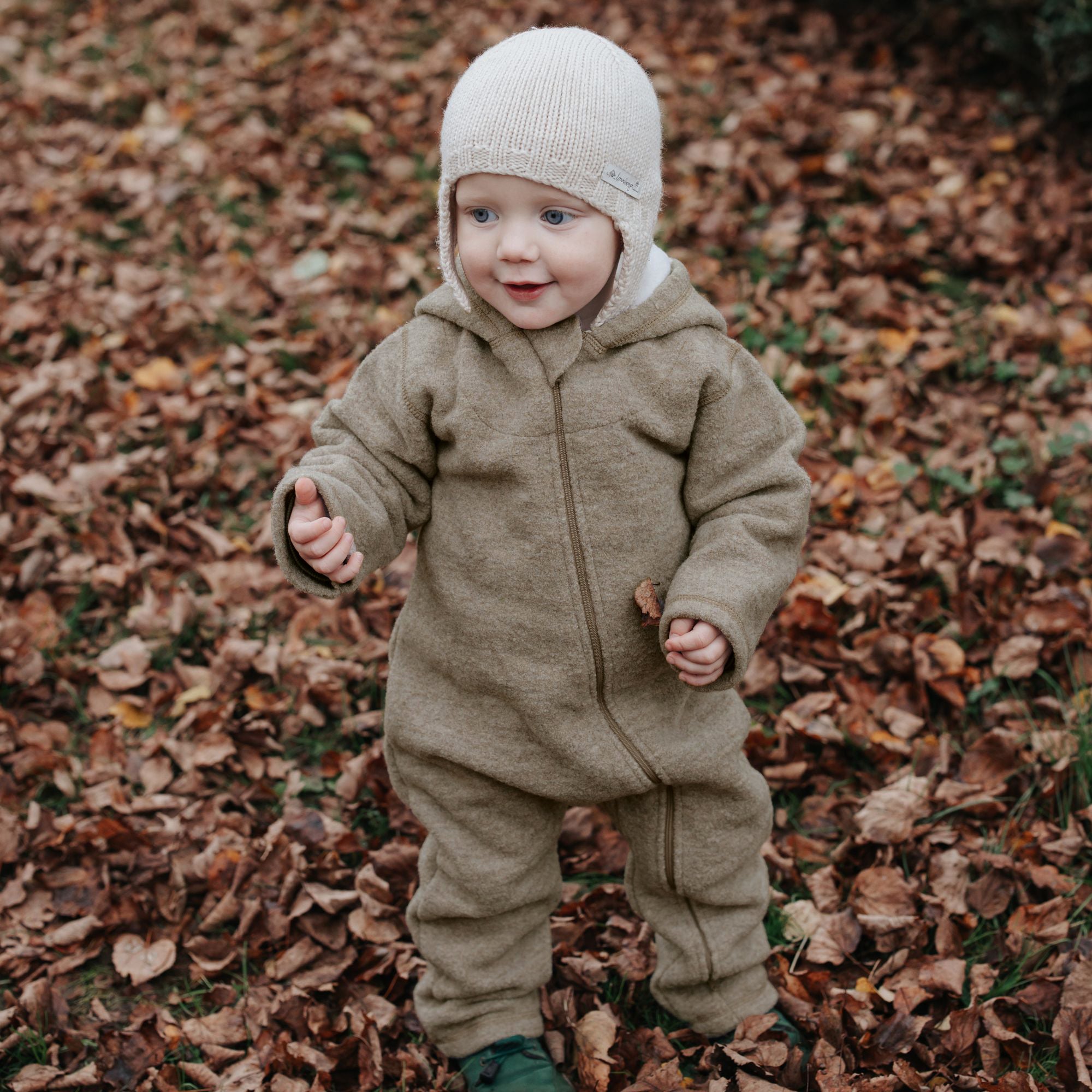 Tuta overall in lana cotta | Essential Beige