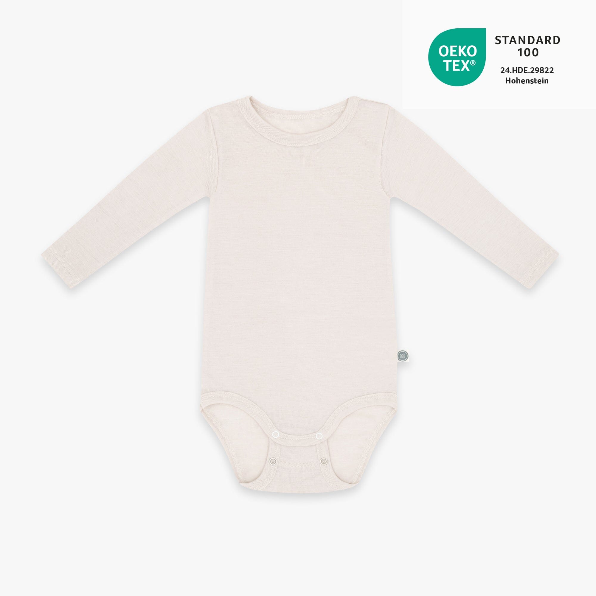 Body a maniche lunghe in lana-merino | Essential Beige