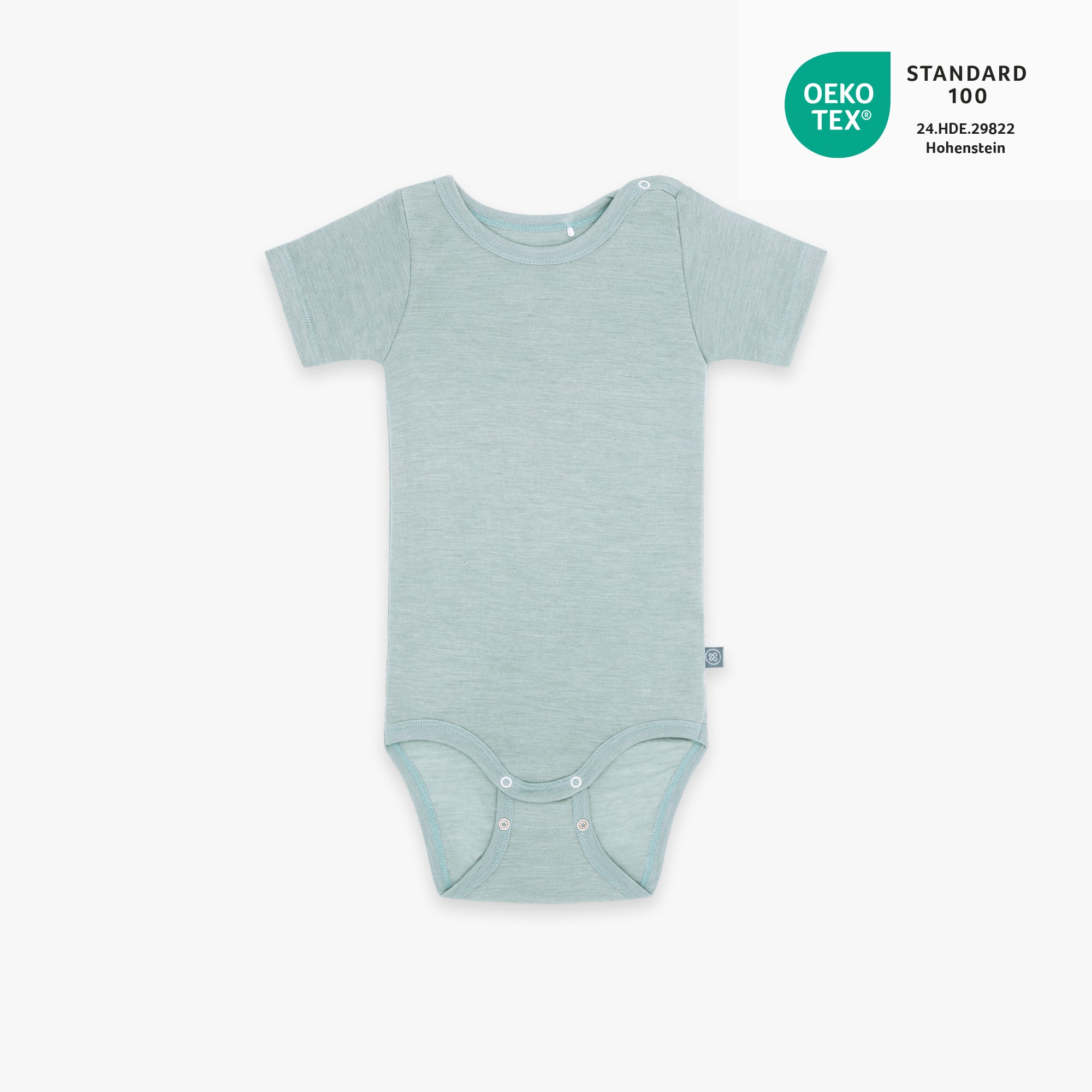 Body a maniche corte in lana-seta | Essential Menta