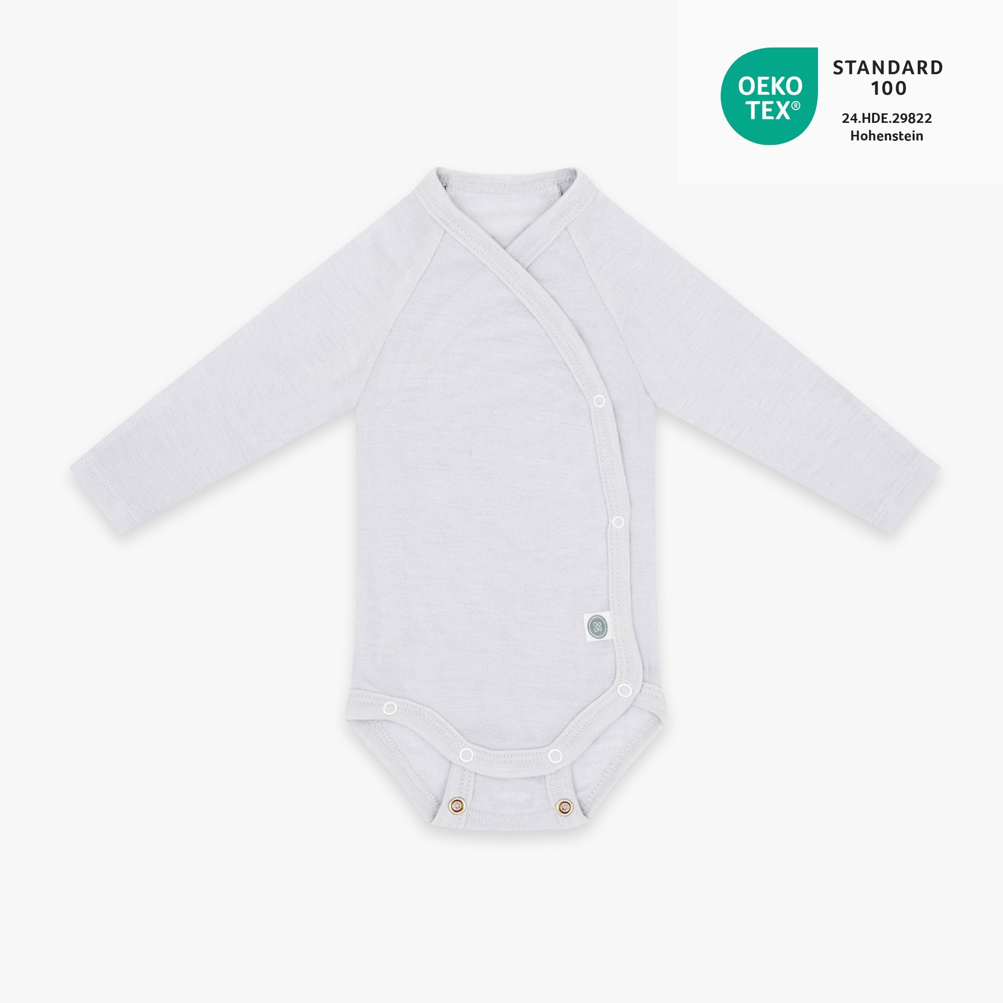 Body incrociato a maniche lunghe lana-merino | Essential Grigio