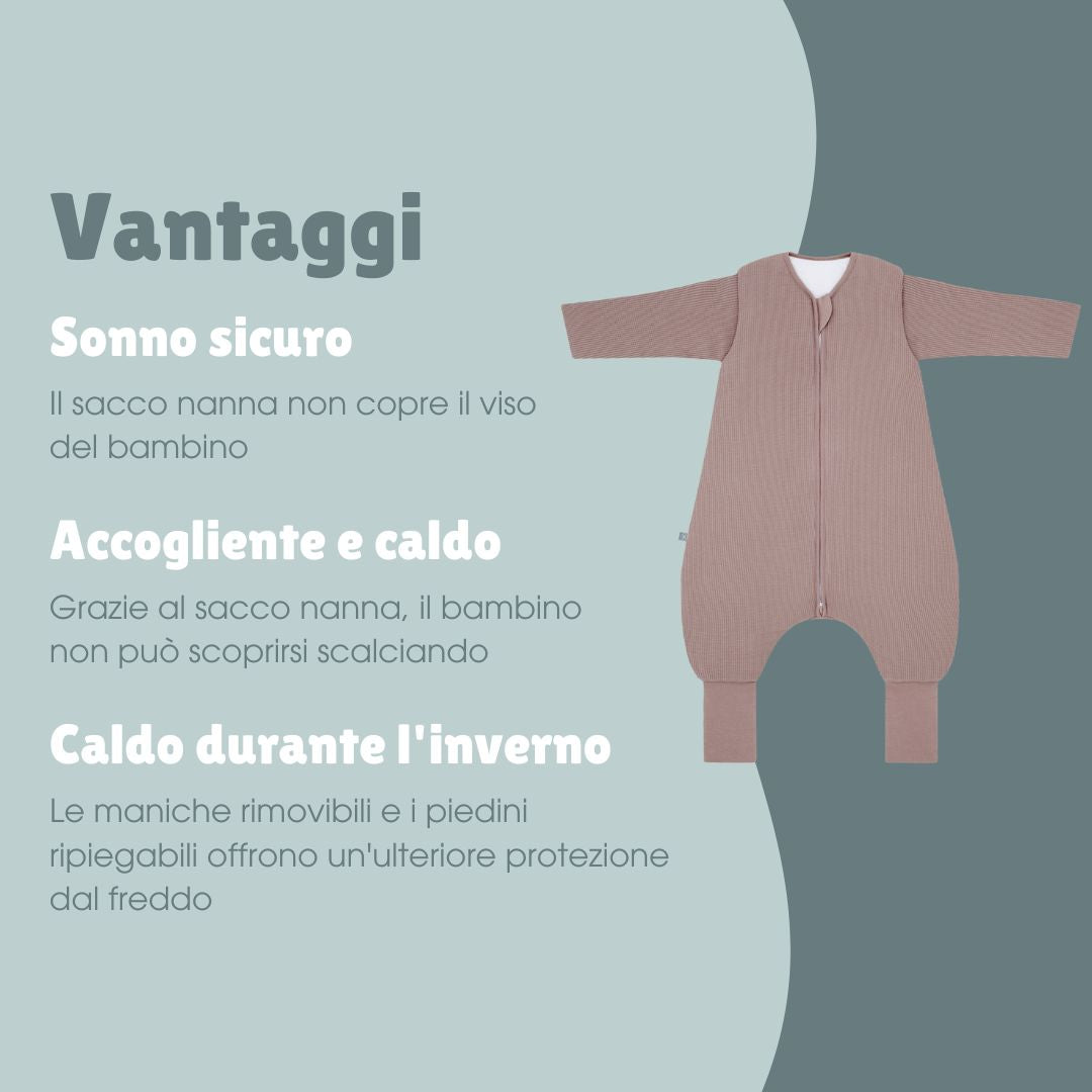 Sacco nanna con piede pieghevole e maniche 3.5 TOG | Essential Berry