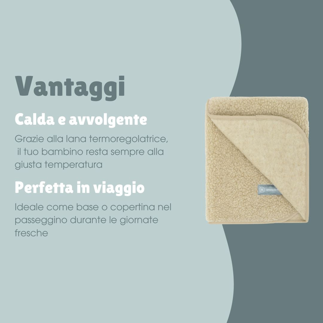 Coperta coccolosa in lana merino teddy | Essential Beige