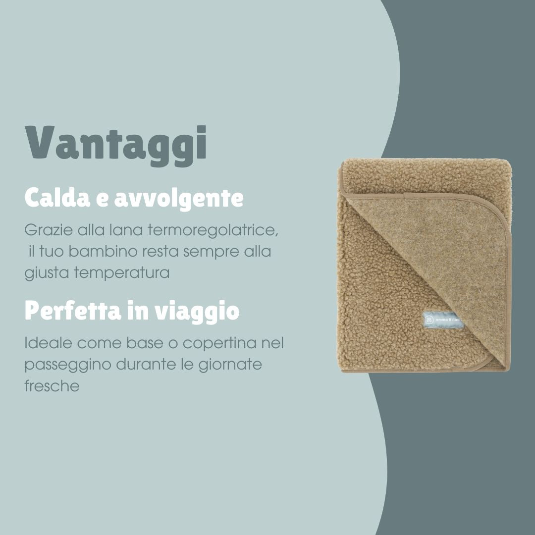 Coperta coccolosa in lana merino teddy | Essential Talpa