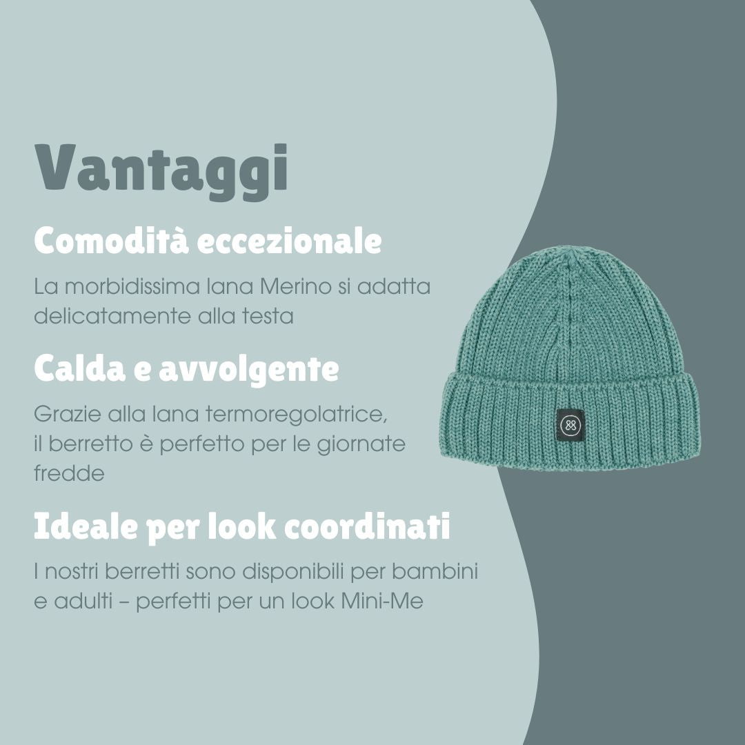 Berretto in lana merino bambino | Essential Menta