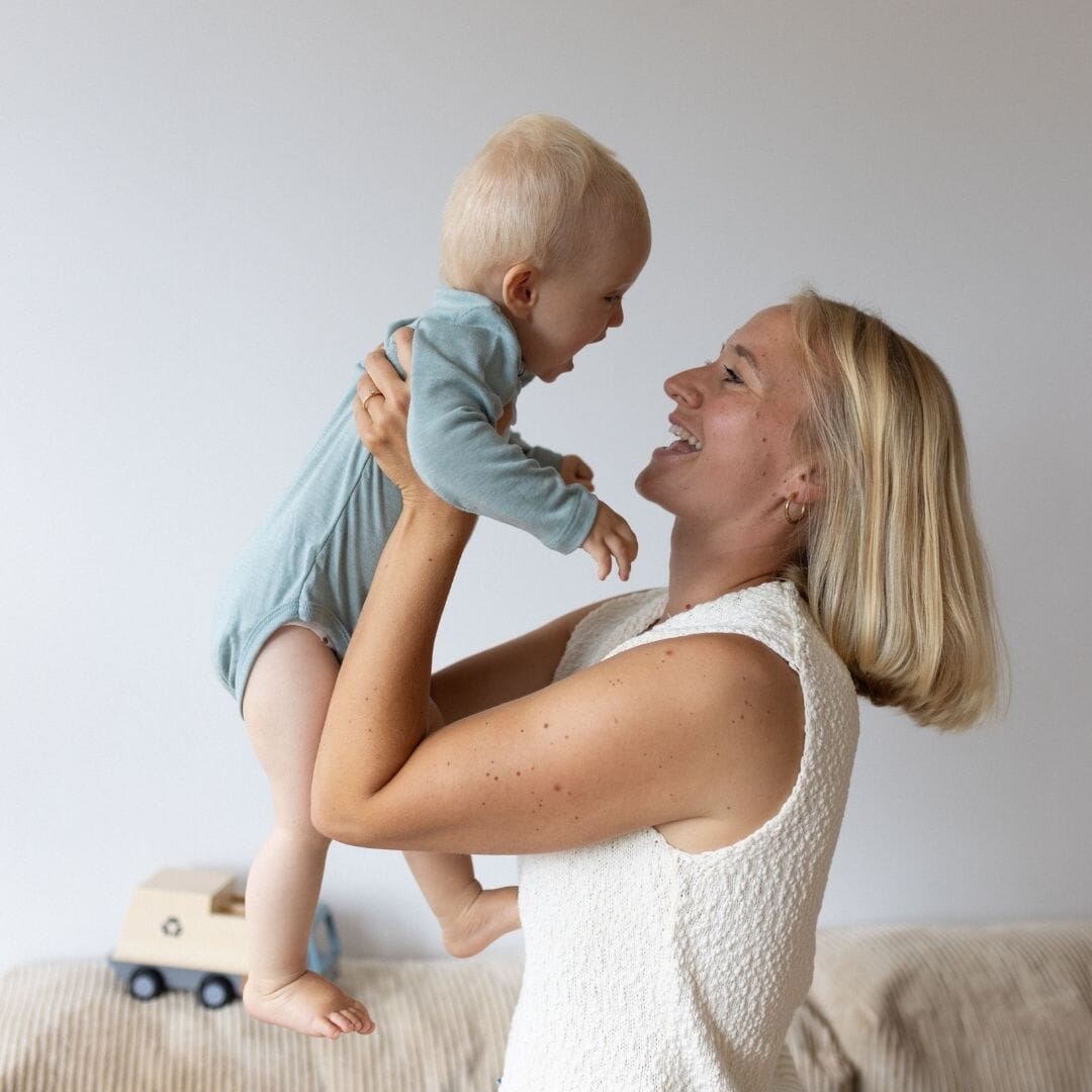 Body a maniche lunghe in lana-merino | Essential Menta