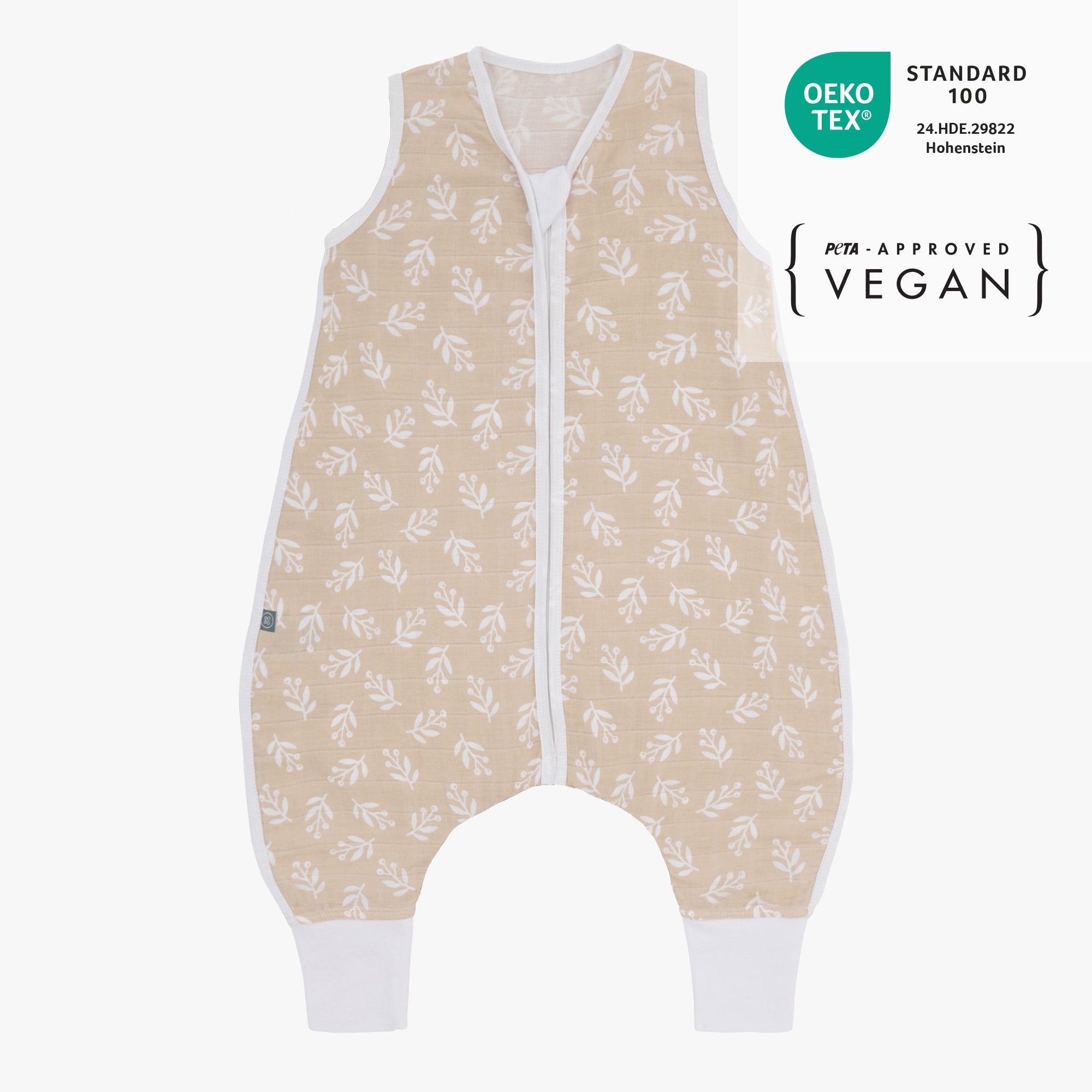 Sacco nanna in mussola con piedi 0.5 TOG | Floreale Sabbia