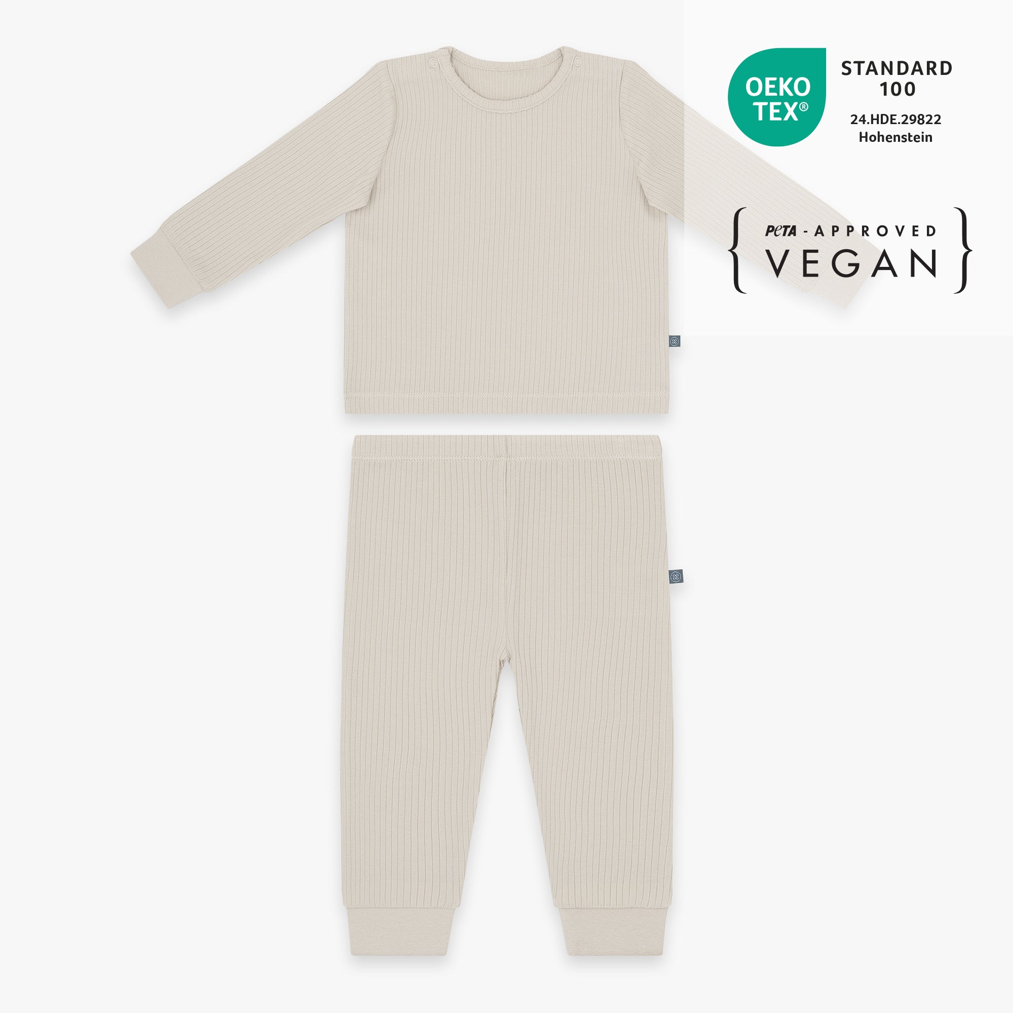 Pigiama lungo 2 pezzi | Essential Beige