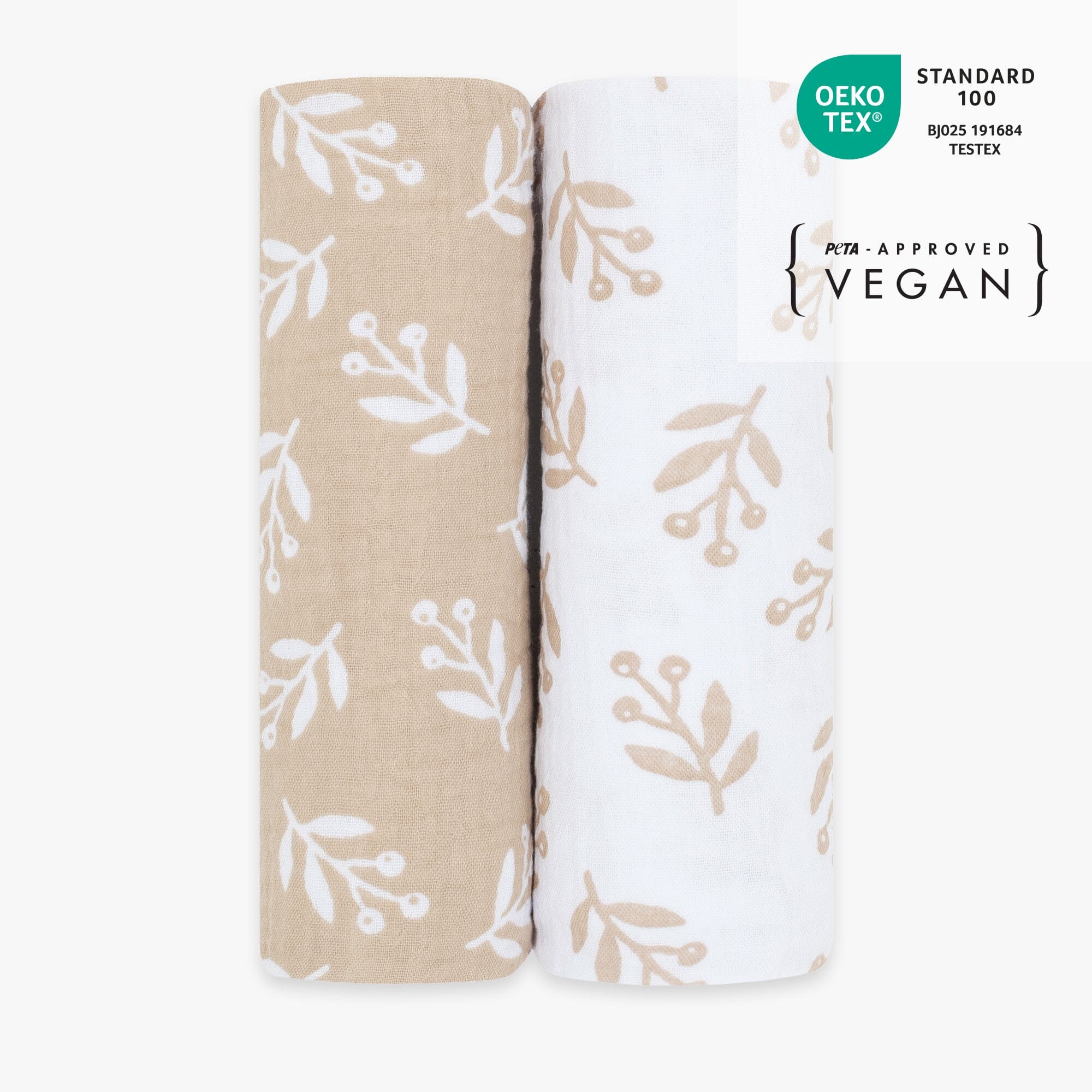 Panni anti rigurgito 2 pezzi | Floreale Sabbia