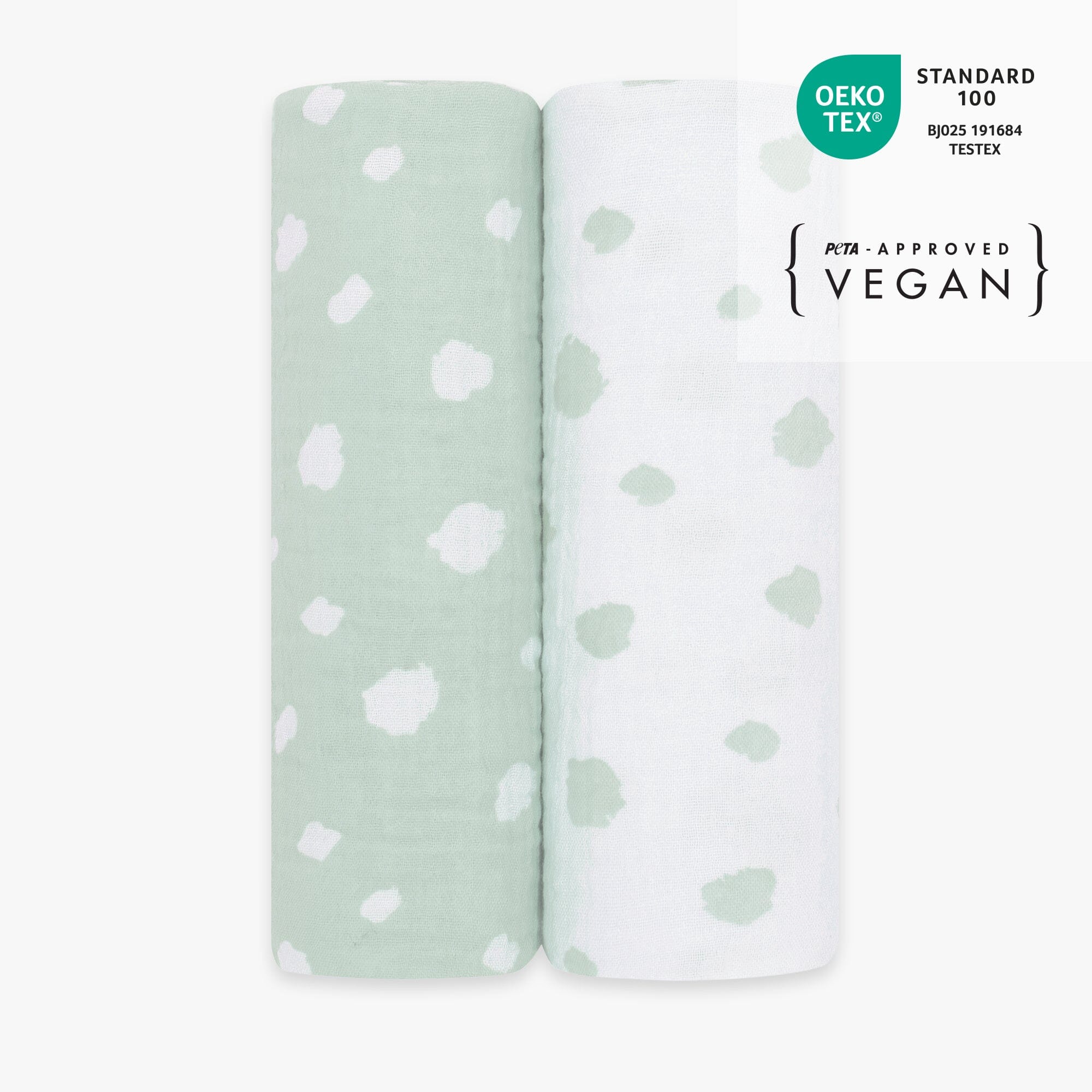 Panni anti rigurgito 2 pezzi | Pois Menta