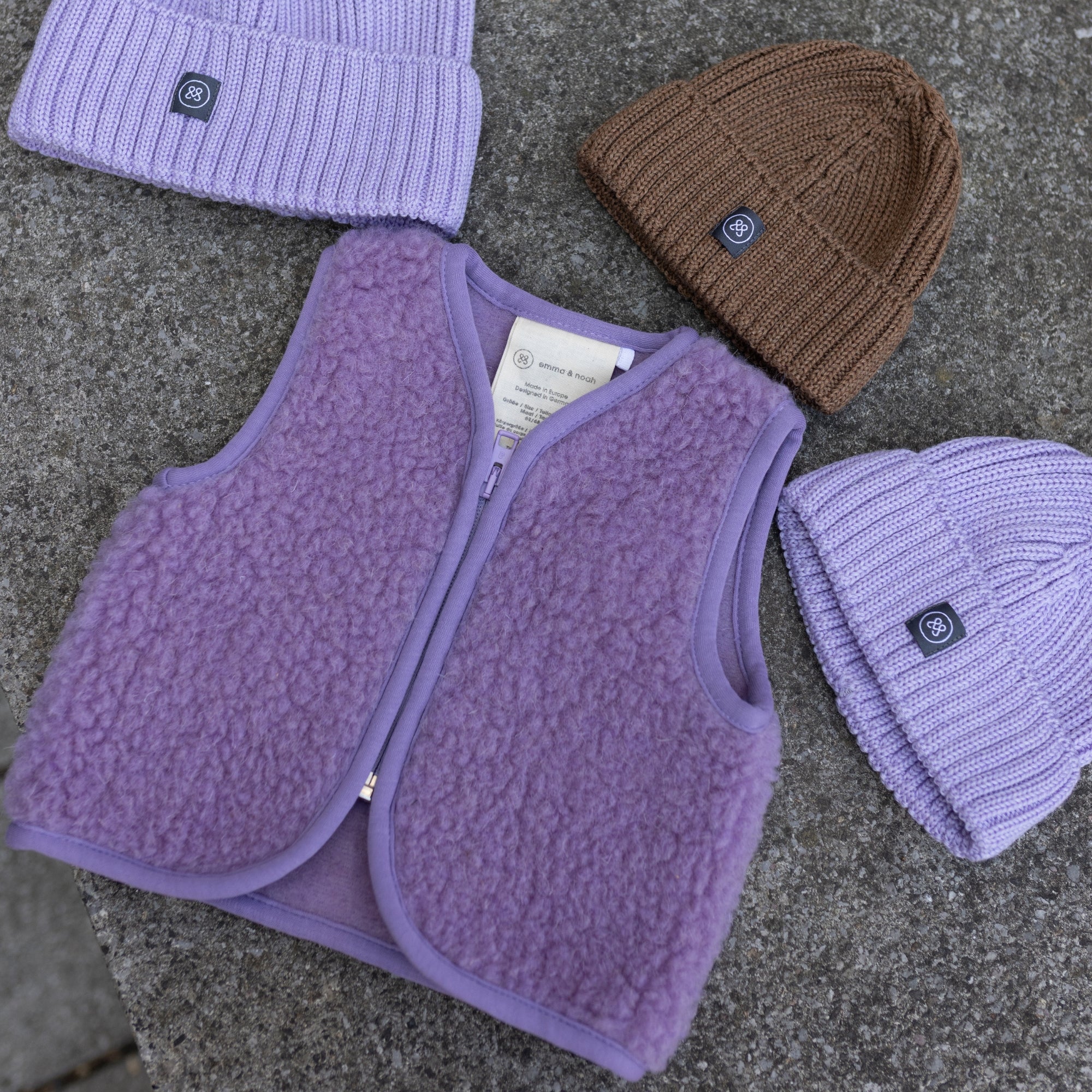 Gilet in lana merino teddy | Essential Lavanda
