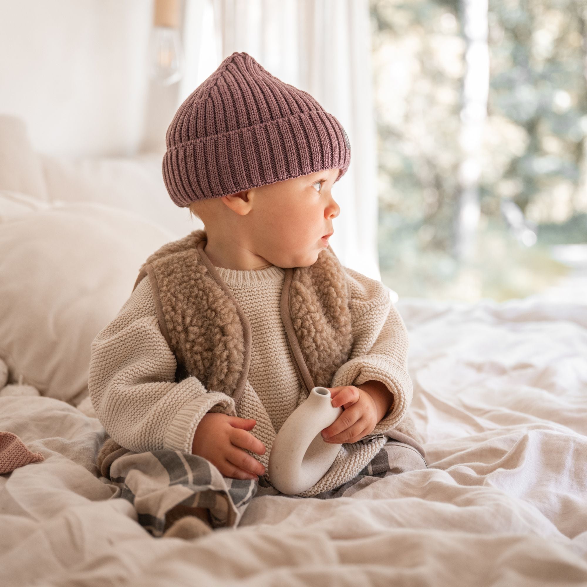 Berretto in lana merino bambino | Essential Berry
