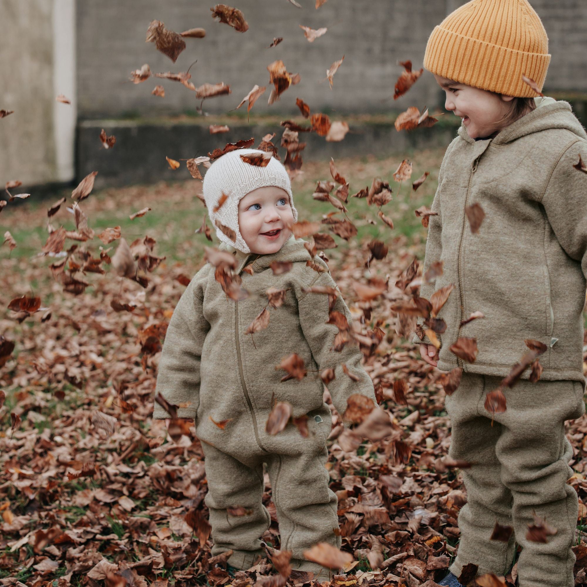 Tuta overall in lana cotta | Essential Beige