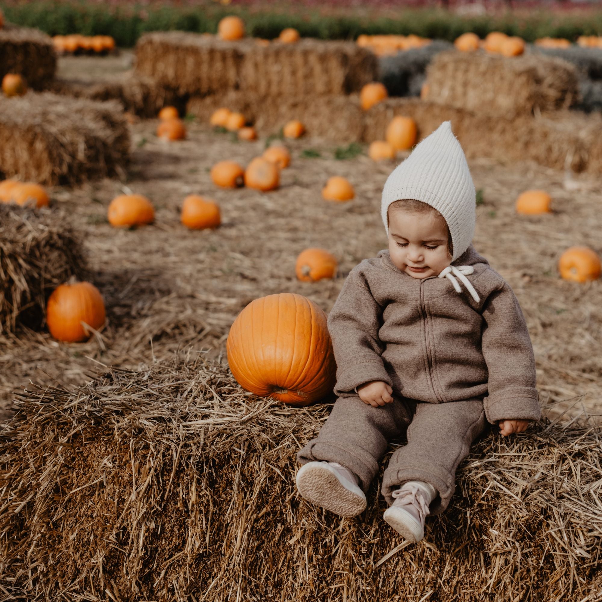 Tuta overall in lana cotta | Essential Beige