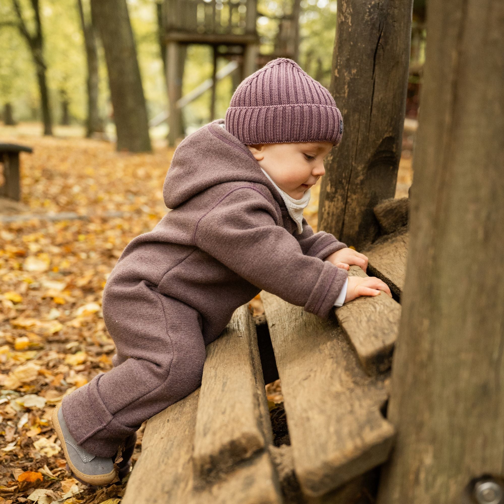 Tuta overall in lana cotta | Essential Berry