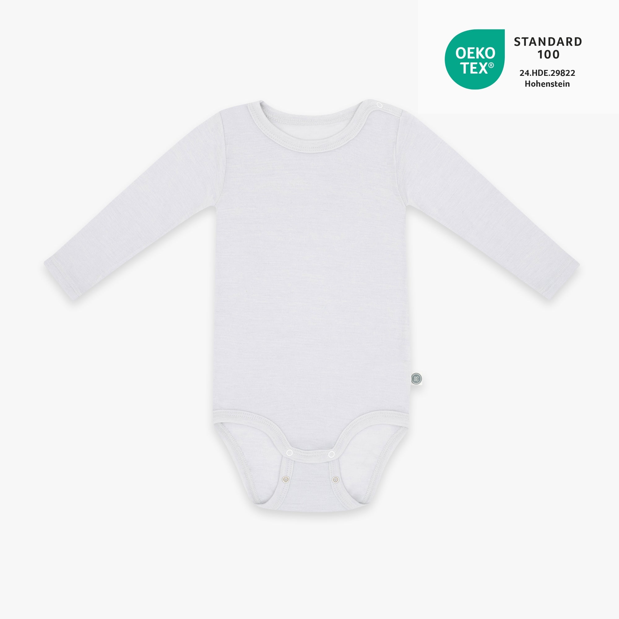 Body a maniche lunghe in lana-merino | Essential Grigio
