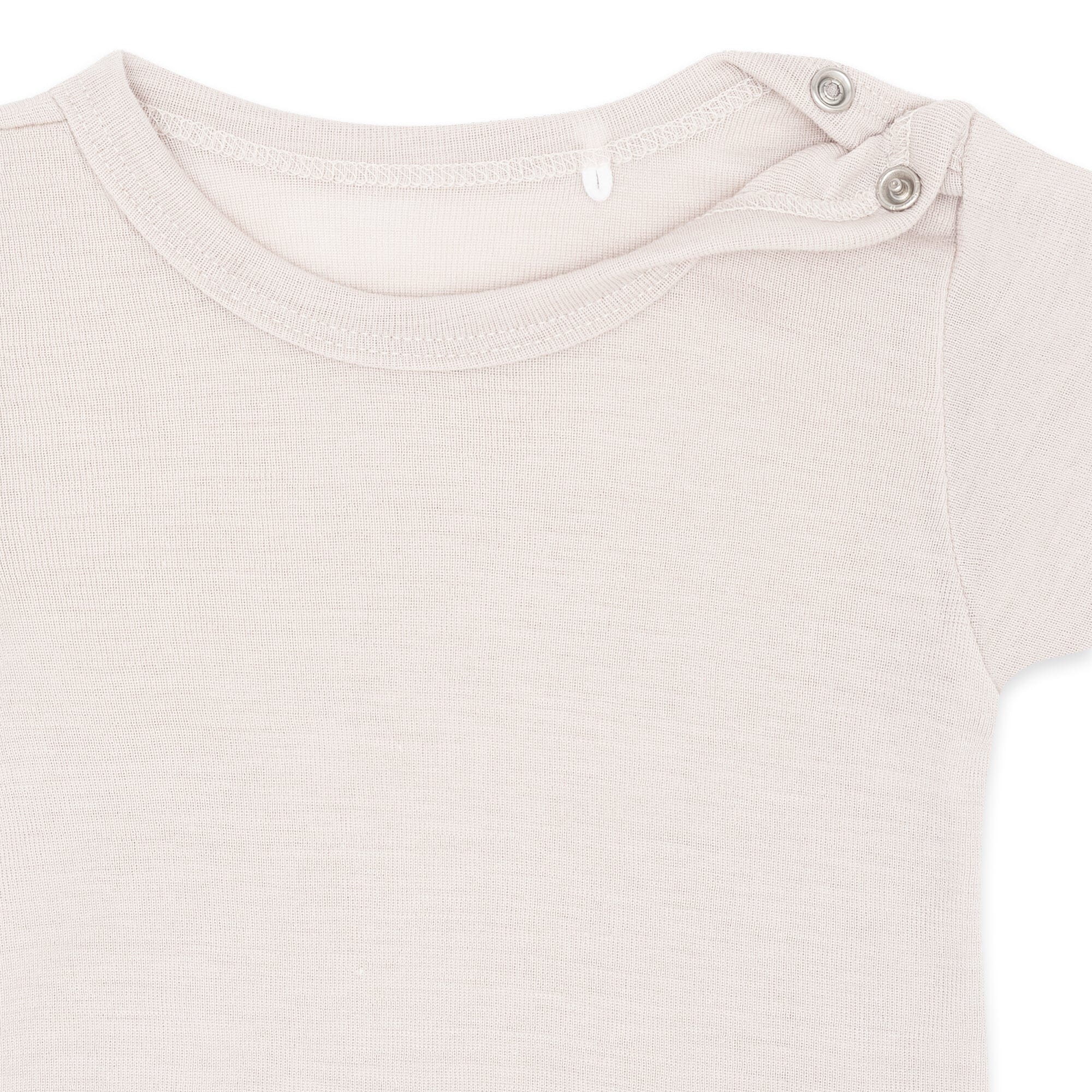 Body a maniche corte in lana-seta | Essential Beige