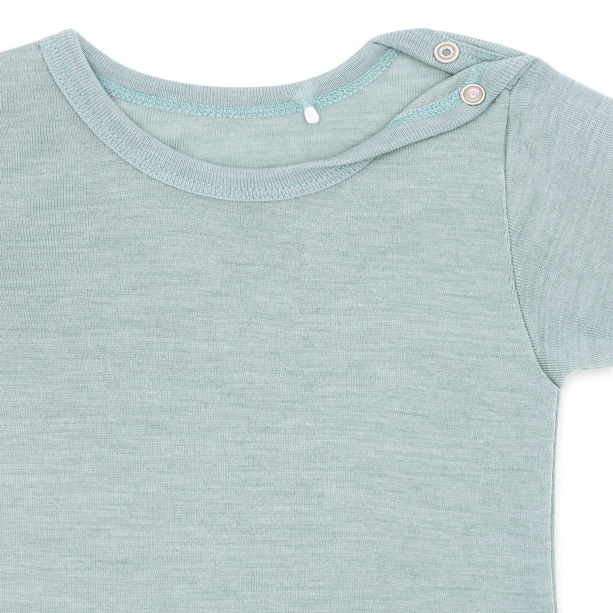 Body a maniche corte in lana-seta | Essential Menta