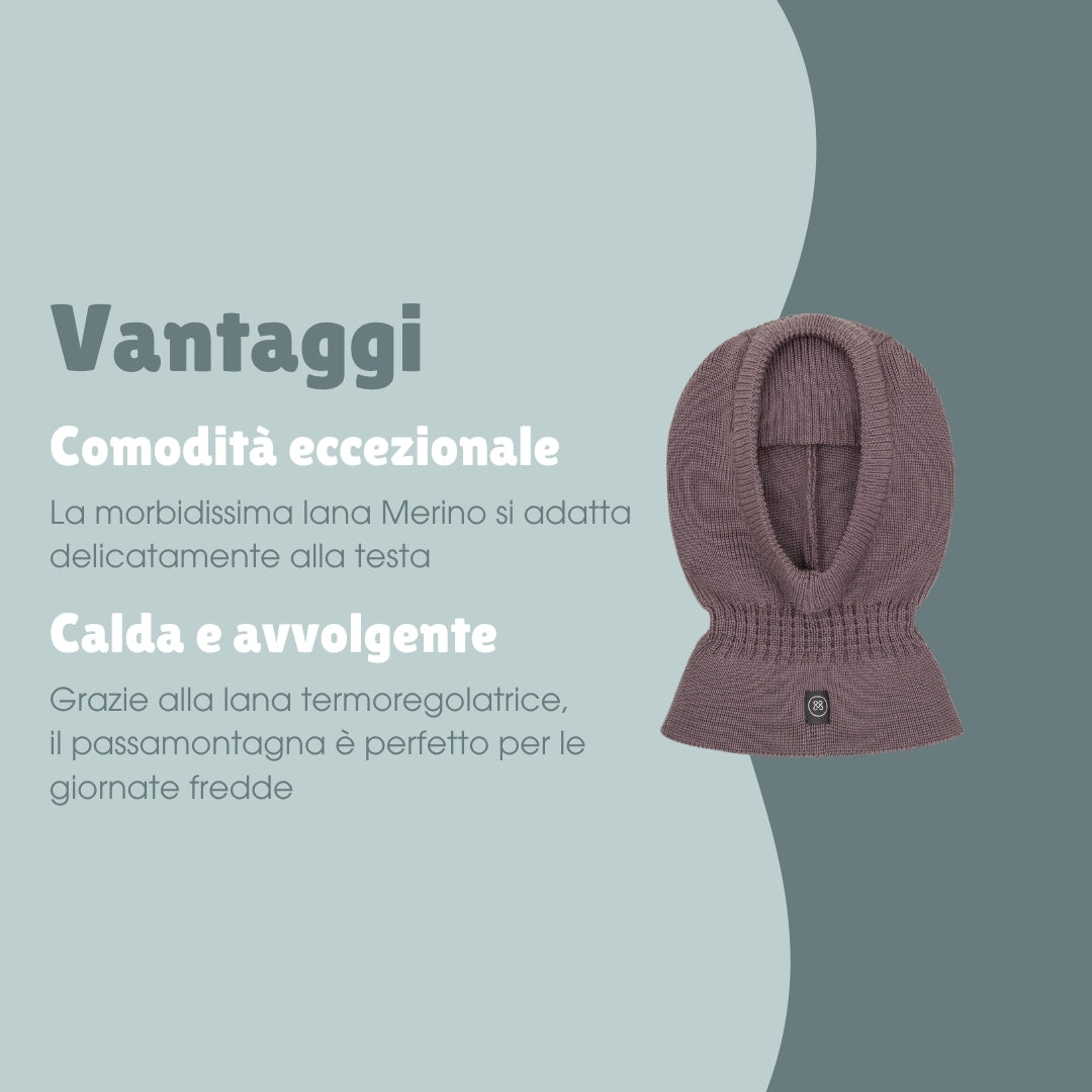 Balaclava in lana merino bambini | Essential Berry