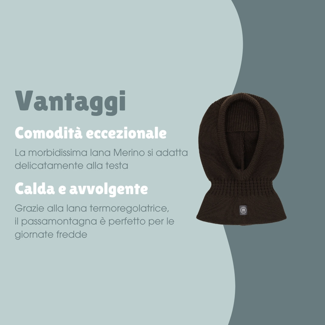 Balaclava in lana merino bambini | Essential Cioccolato