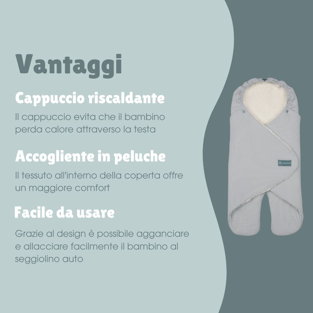 Coperta avvolgente con piedi | Essential Grigio