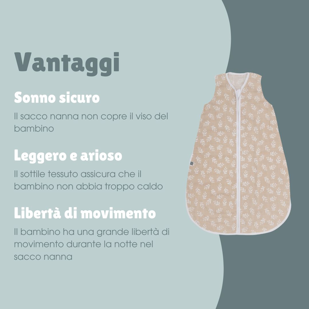 Sacco nanna in mussola 0.5 TOG | Floreale Sabbia