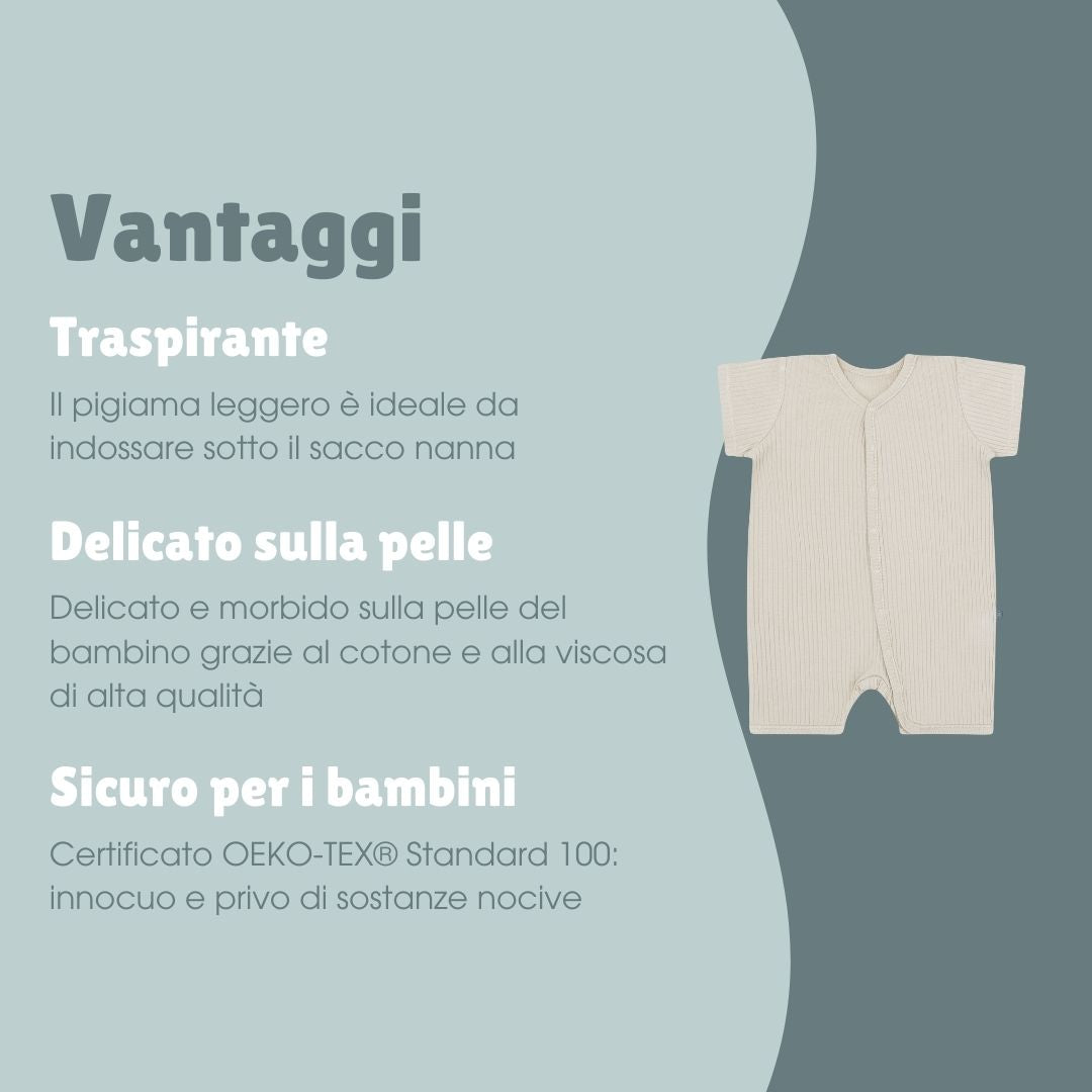 Pigiama corto 1 pezzo | Essential Beige