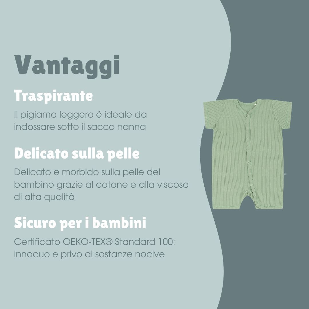 Pigiama corto 1 pezzo | Essential Verde