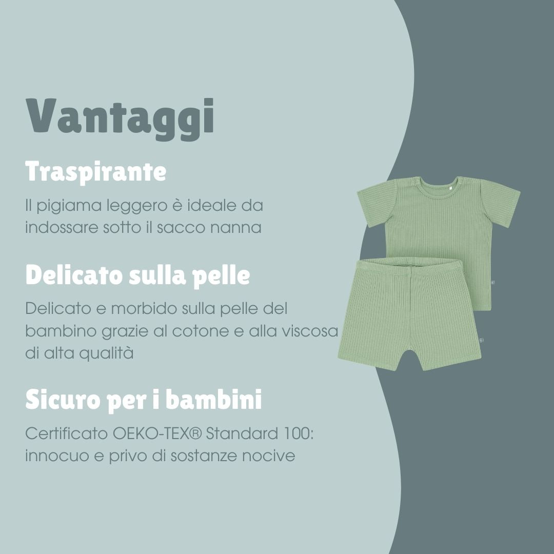 Pigiama corto 2 pezzi | Essential Verde