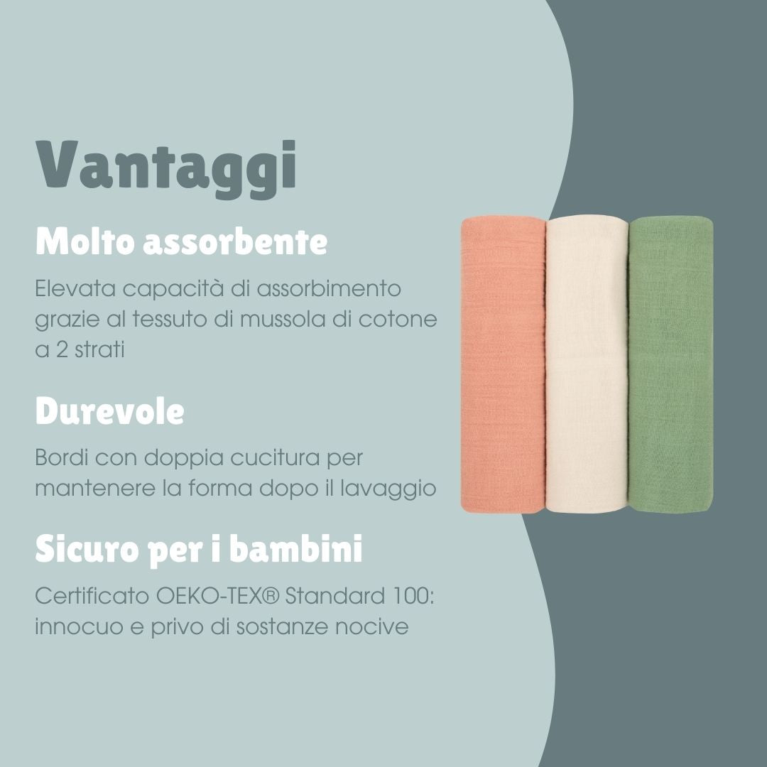 Panni anti rigurgito 3 pezzi | Frutteto