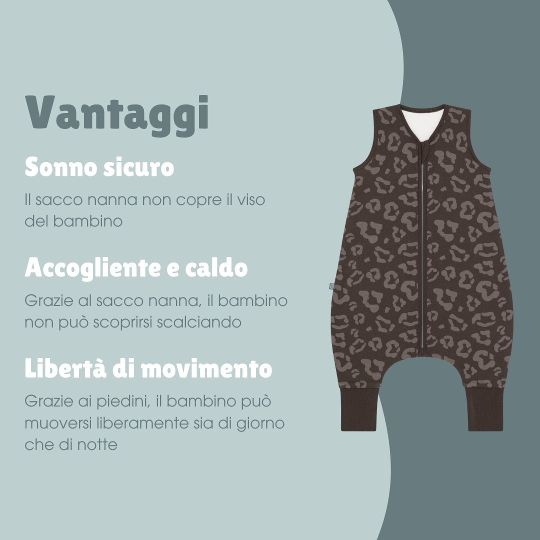 Sacco nanna con piedi 1.0 TOG | Leopardo Cioccolato