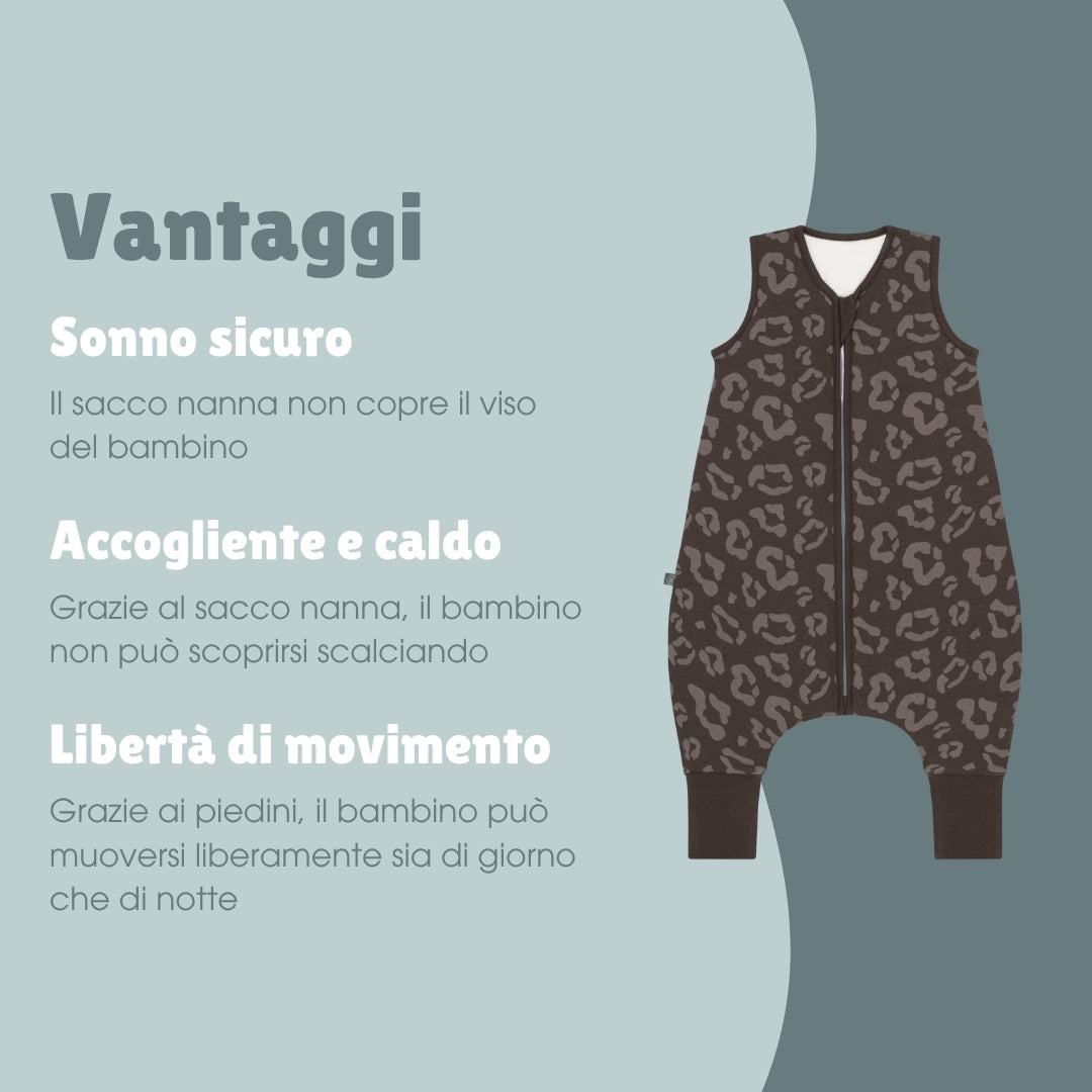 Sacco nanna con piedi 2.5 TOG | Leopardo Cioccolato