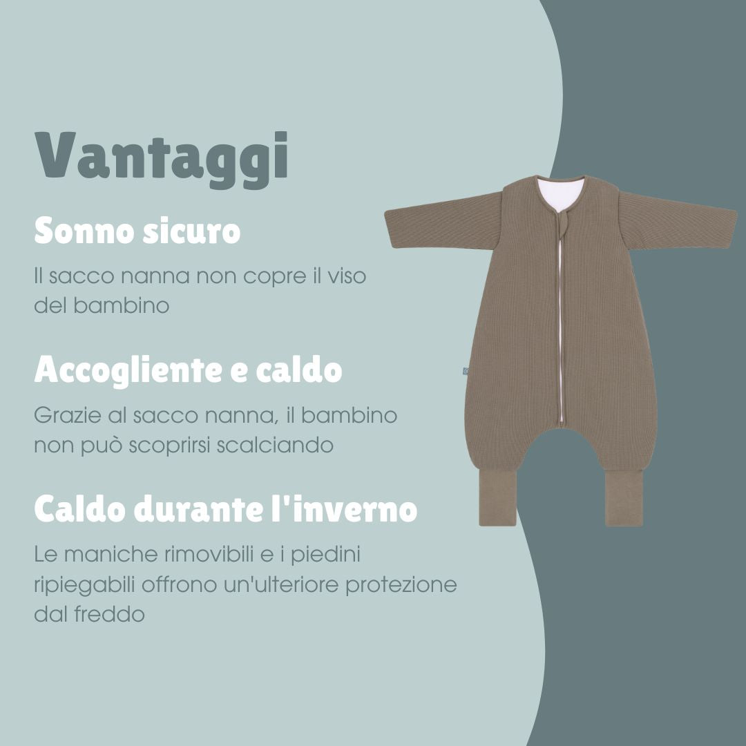 Sacco nanna con piede pieghevole e maniche 3.5 TOG | Essential Talpa