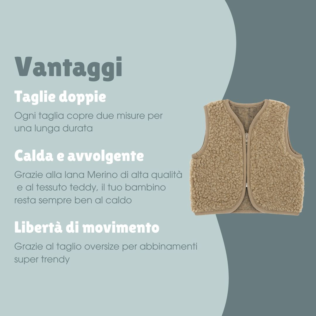 Gilet in lana merino teddy | Essential Talpa