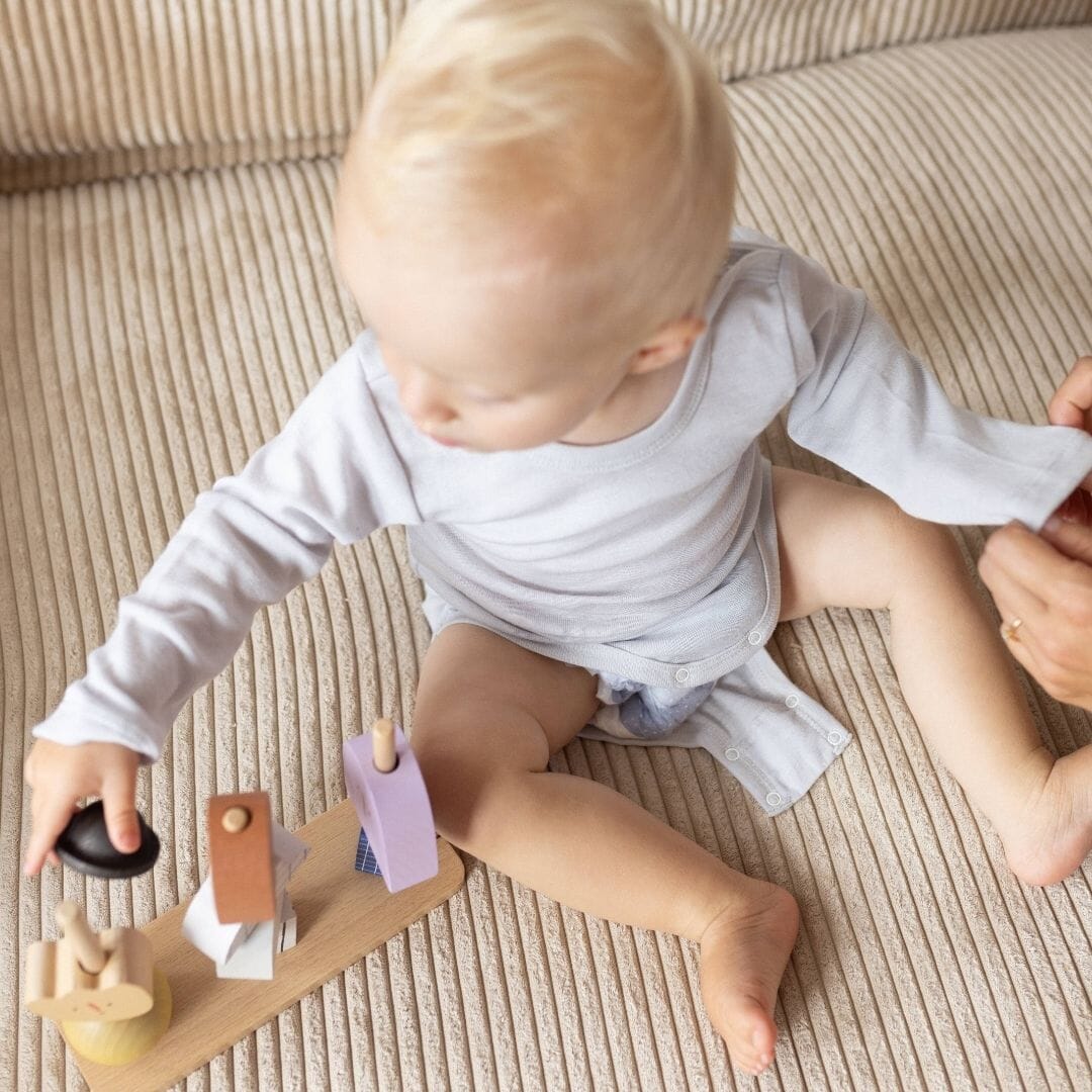 Body a maniche lunghe in lana-seta | Essential Grigio