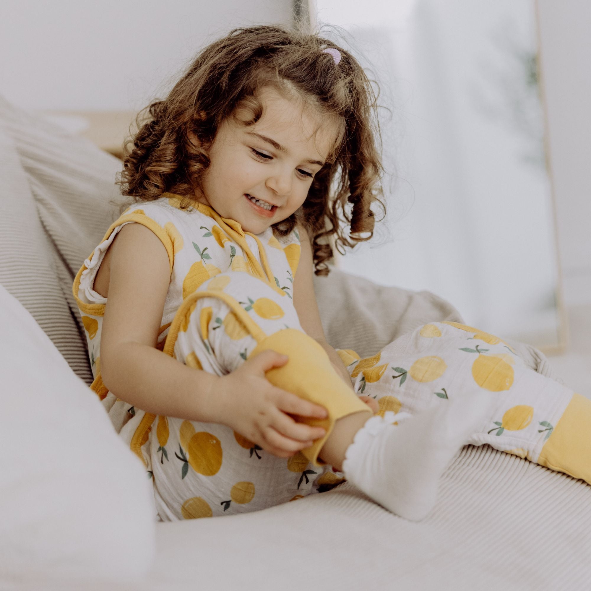 Sacco nanna in mussola con piedi 0.5 TOG | Limone