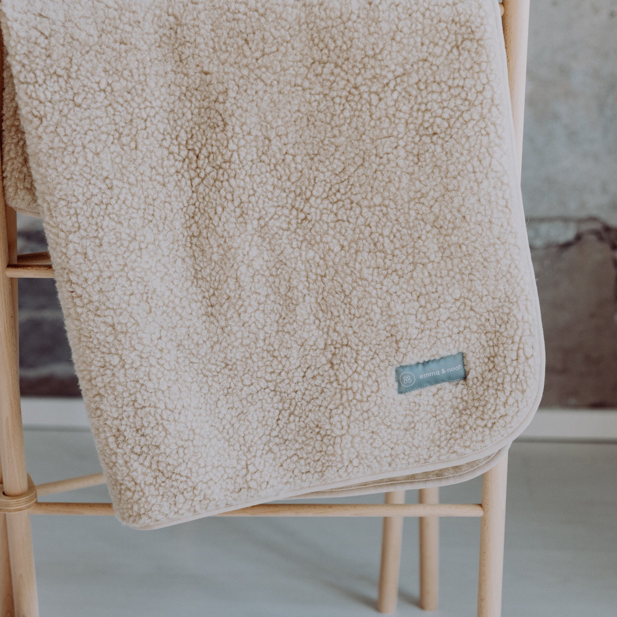 Coperta coccolosa in lana merino teddy | Essential Beige