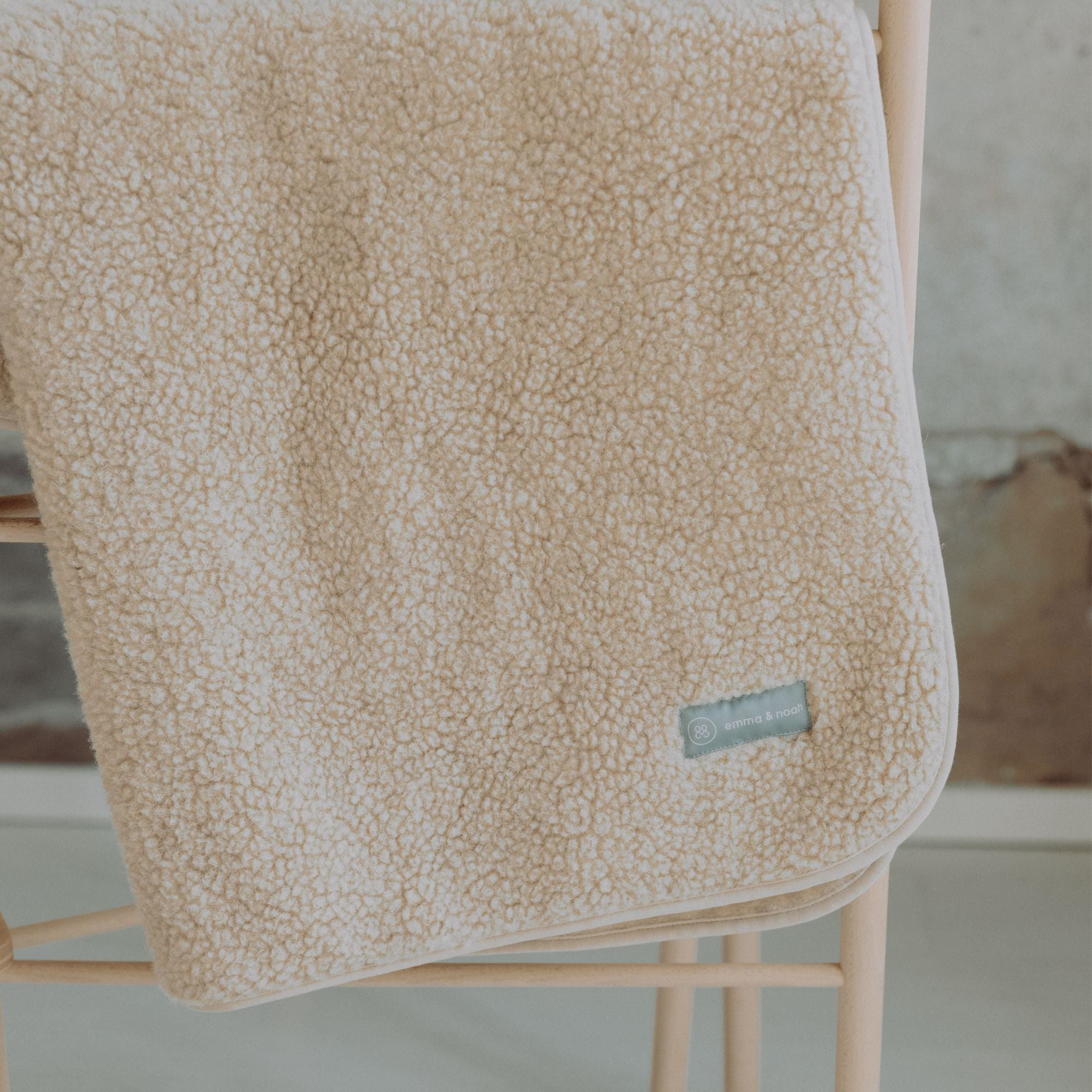 Coperta coccolosa in lana merino teddy | Essential Beige