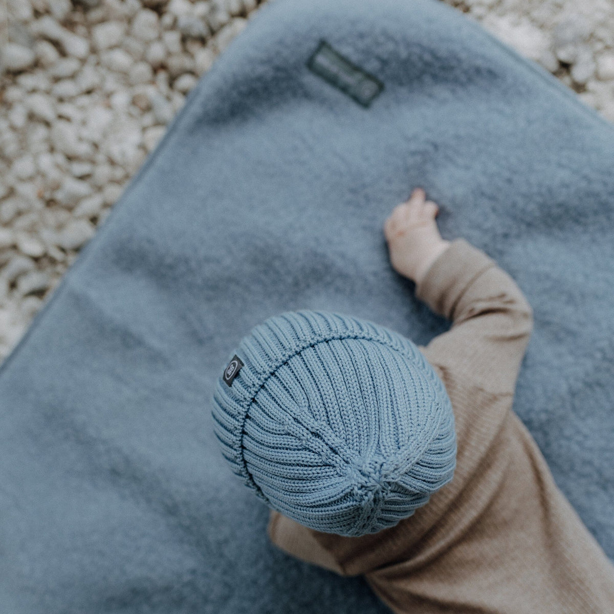 Coperta coccolosa in lana merino teddy | Essential Ice Blu