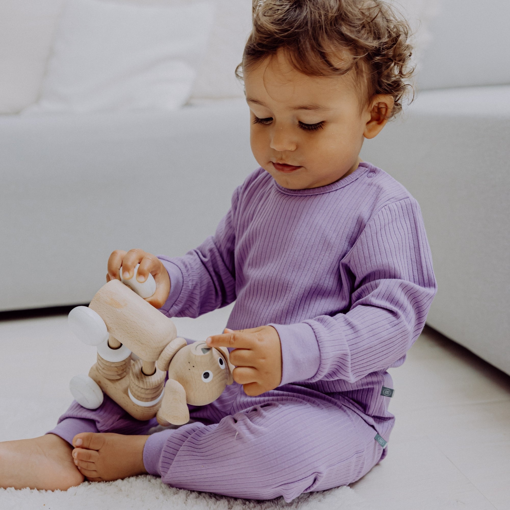 Pigiama lungo 2 pezzi | Essential Lavanda