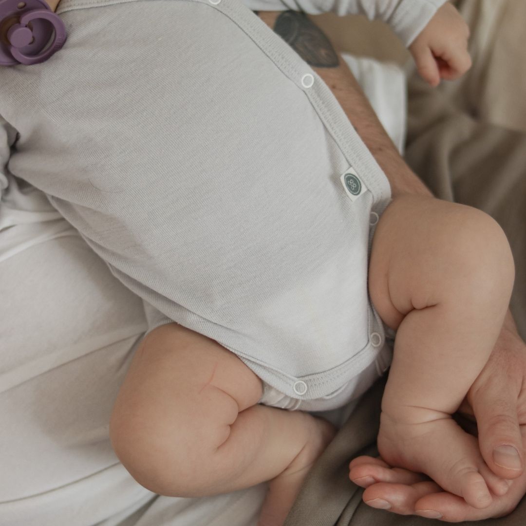 Body incrociato a maniche lunghe lana-merino | Essential Grigio