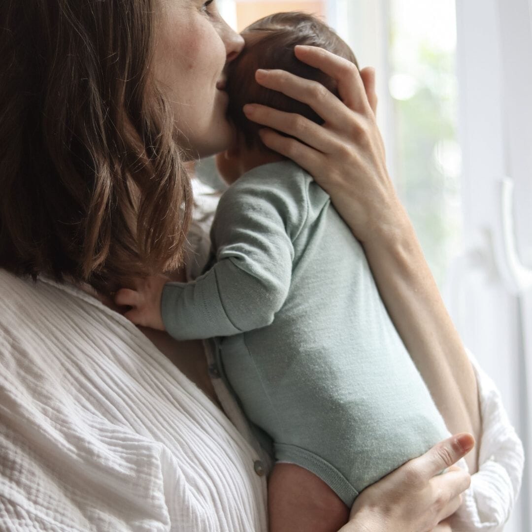 Body avvolgente a maniche lunghe in lana-seta | Essential Menta